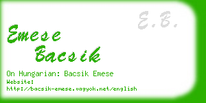 emese bacsik business card